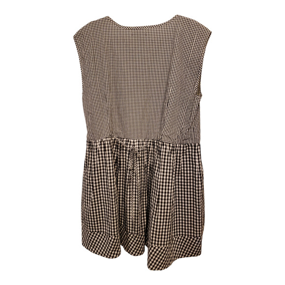 Madewell Gingham Shift Dress Black White Large Ruffle Sleeveless - Picture 5 of 9
